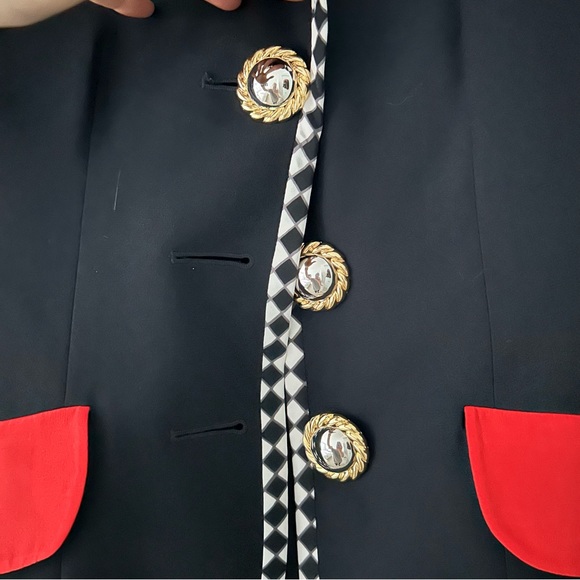 CAPRICCIO Red Black Vintage Blazer sz8 - Picture 6 of 8